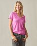 Women's Premium Slub V-Neck Tee - Fiji Flower